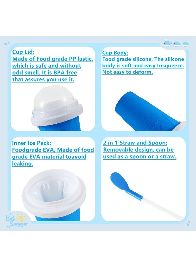 REGNBUE Slushie Cup, Slushy Maker Cup with Lid & Straw for Kids Friends Family, Portable Smoothie Squeeze Cup for Milk, Juices, and Ice Cream Make - Image 5